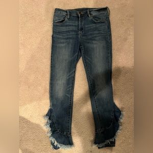 blanknyc ruffle bottom jeans